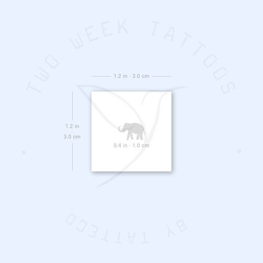 Tatuaje semipermanente de elefante de la suerte (pequeño) - Juego de 2