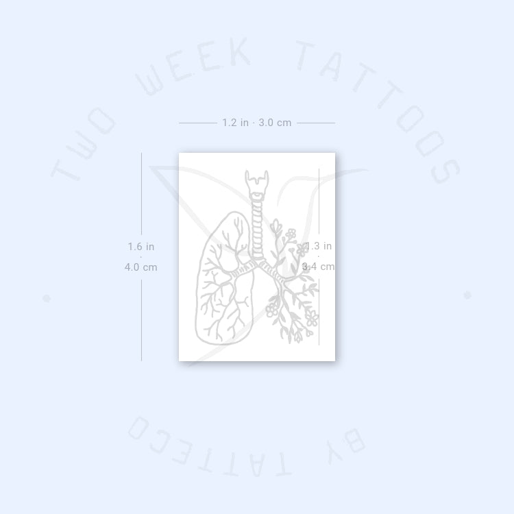 Small Floral Lungs Semi-Permanent Tattoo - Set of 2
