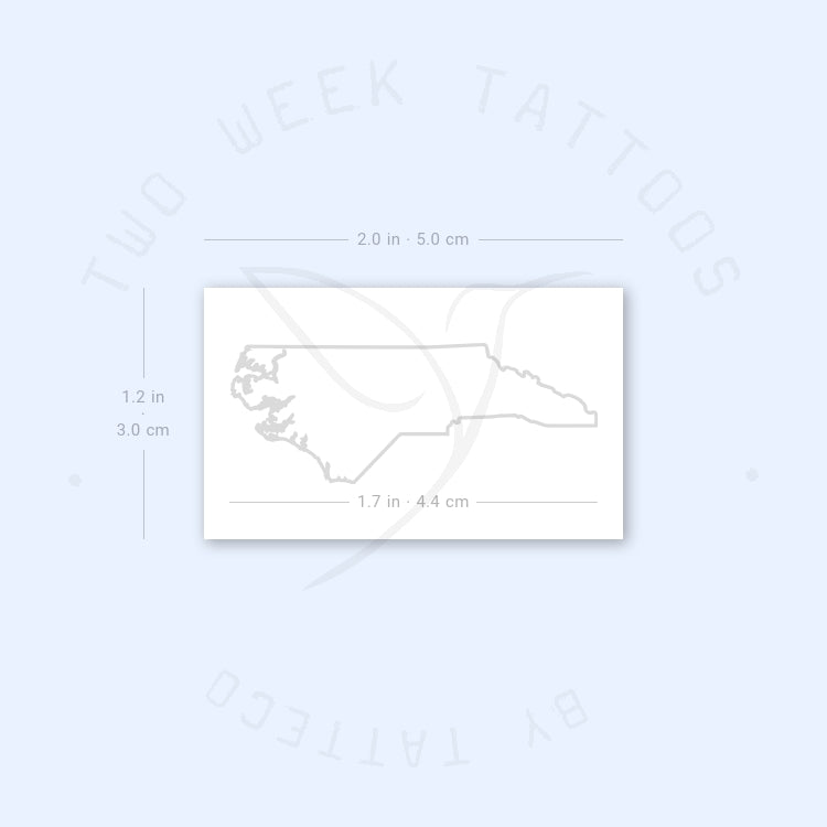 North Carolina Map Semi-Permanent Tattoo - Set of 2