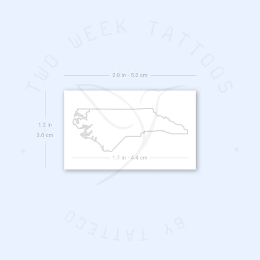 Tatuaje semipermanente del mapa de Carolina del Norte (juego de 2)