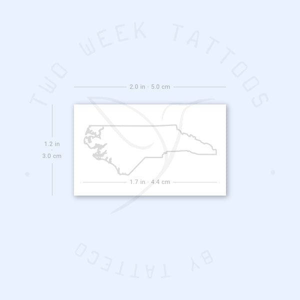 North Carolina Map Semi-Permanent Tattoo - Set of 2