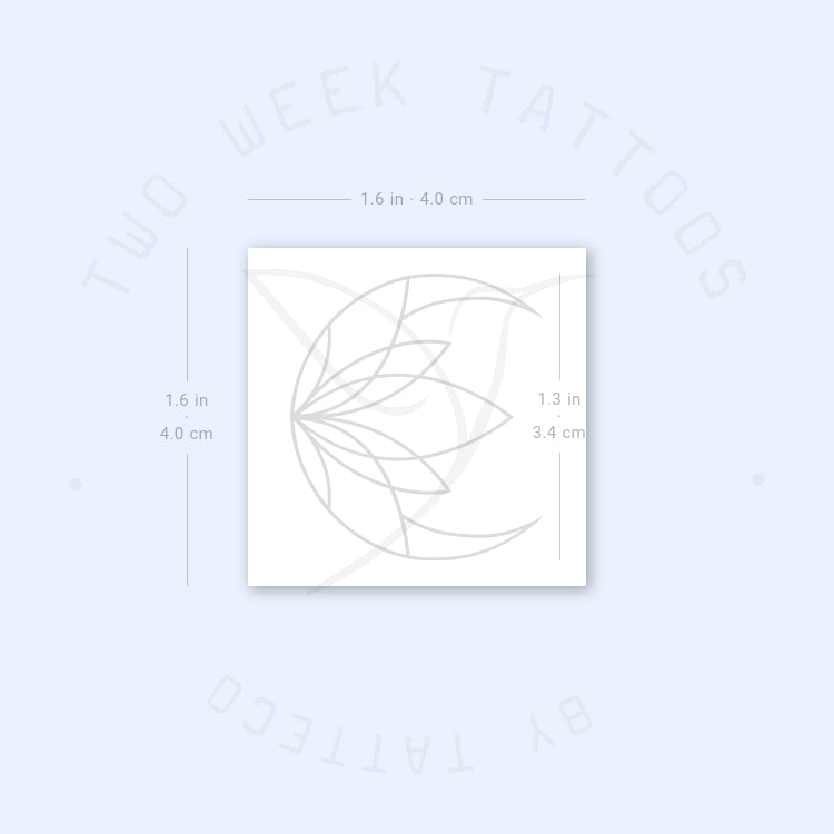 Moon Lotus Fine Line Semi-Permanent Tattoo - Set of 2