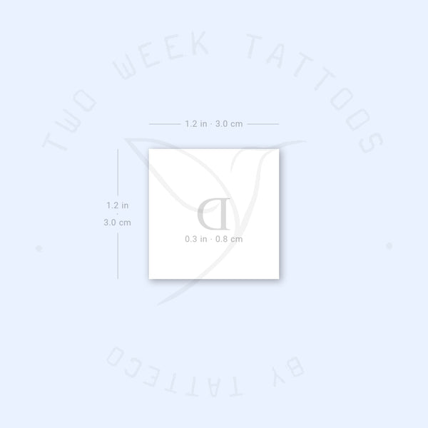 D Serif Uppercase Semi-Permanent Tattoo - Set of 2
