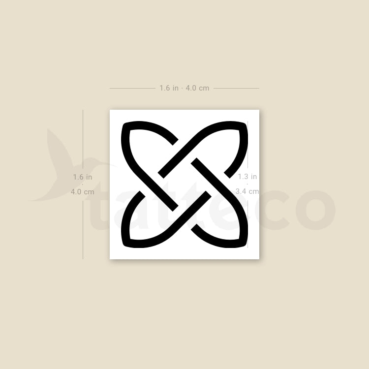 Minimalist Solomon's Knot Temporary Tattoo - Set of 3
