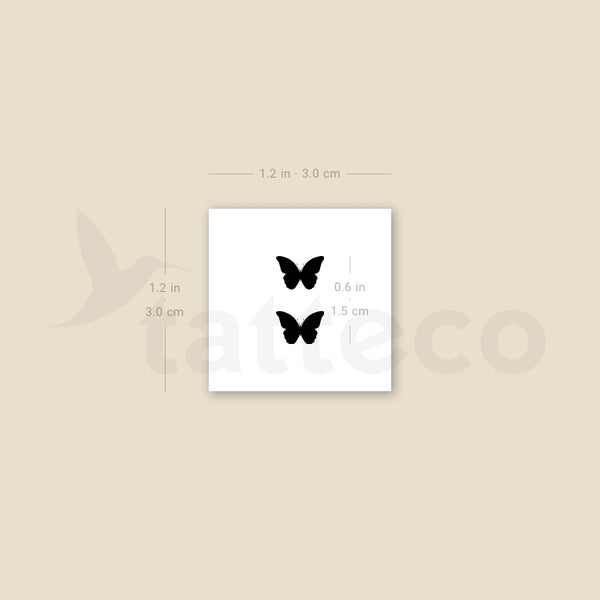 Small Butterfly Couple Temporary Tattoo - Set of 3