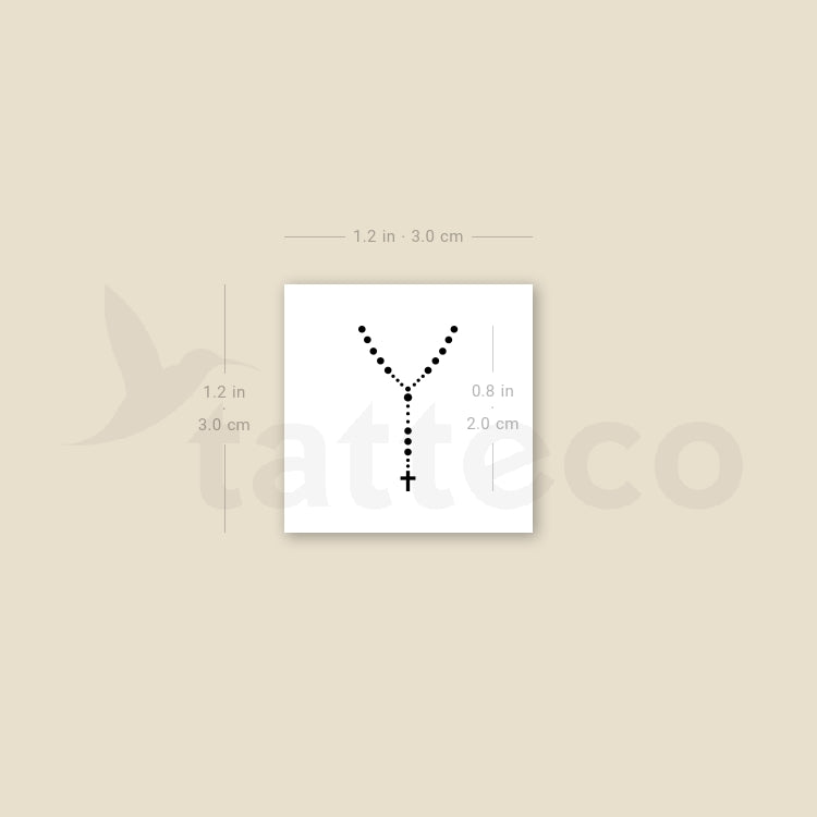 Finger Rosary Temporary Tattoo - Set of 3