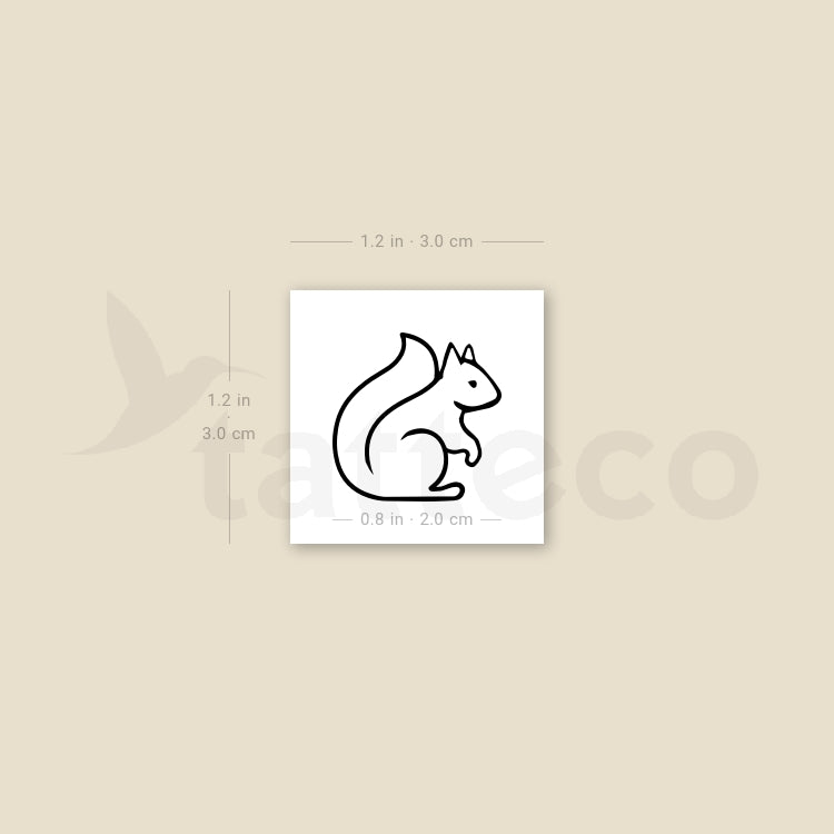 Squirrel Temporary Tattoo - Set of 3