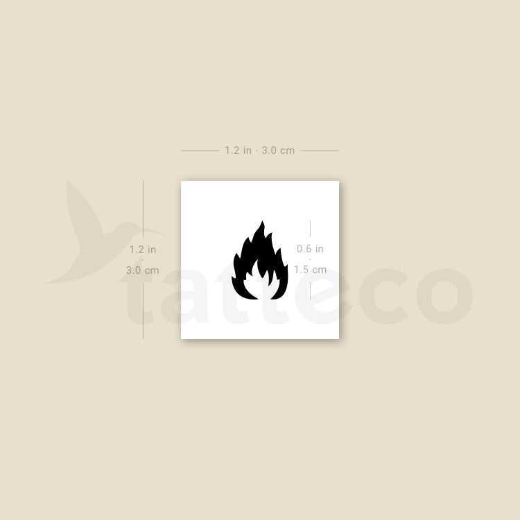 Fire Temporary Tattoo - Set of 3