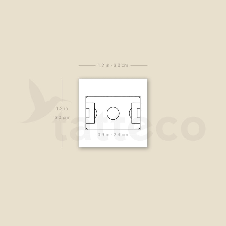 Soccer Pitch Temporary Tattoo - Set of 3