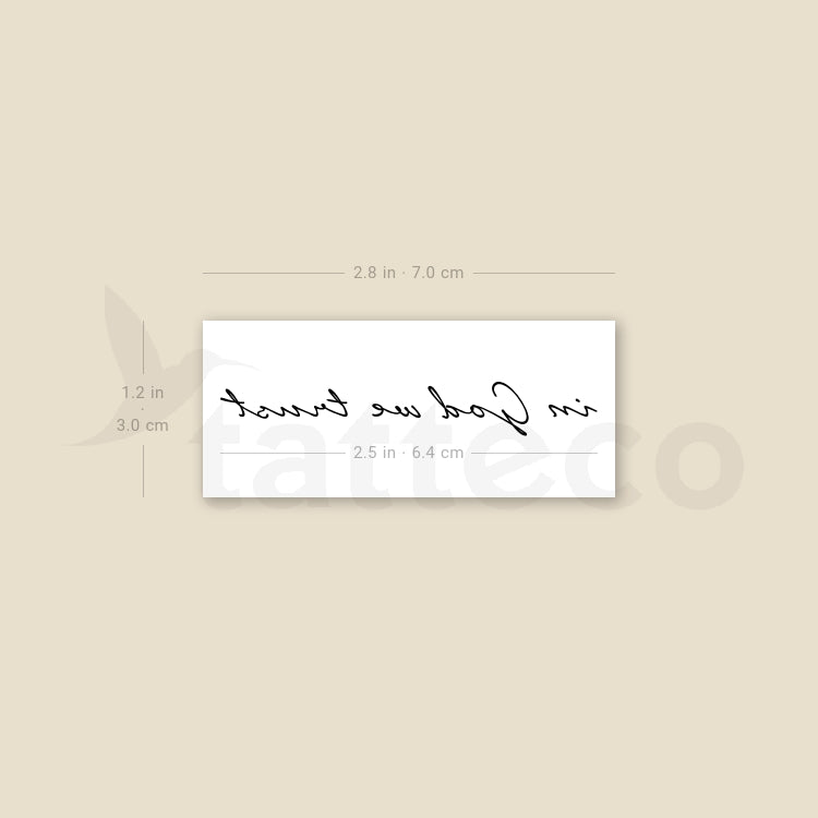 Tatuaje temporal "En Dios confiamos" - Juego de 3