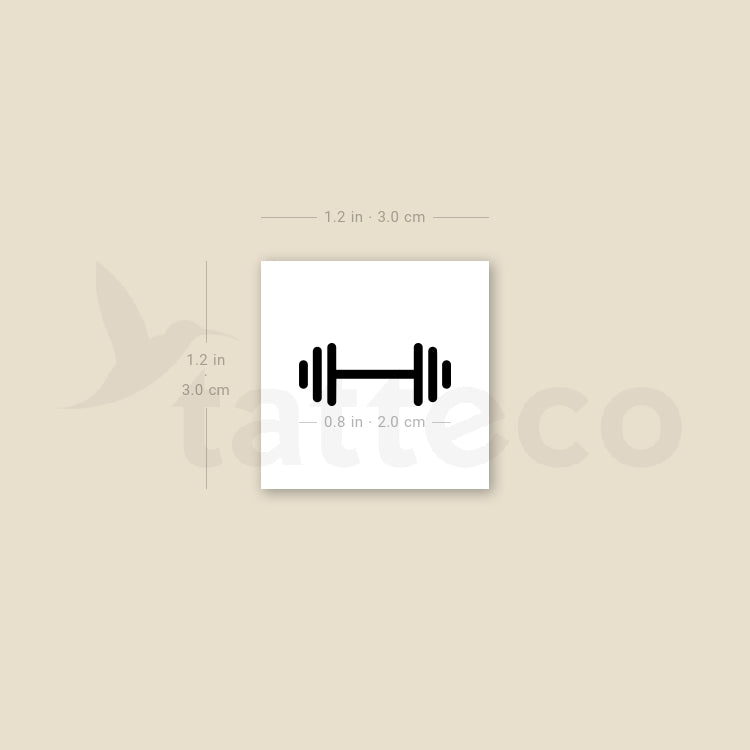 Dumbbell Temporary Tattoo - Set of 3
