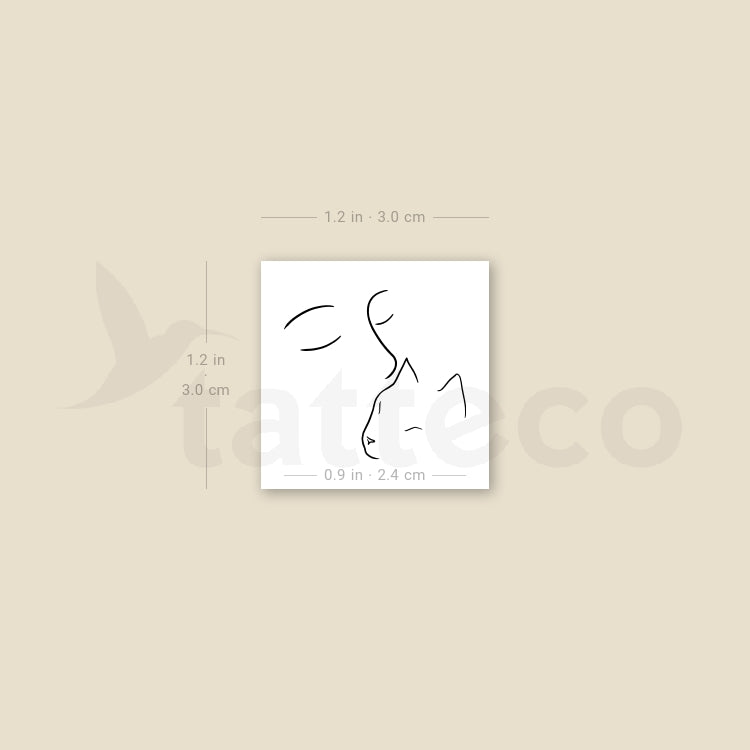Small Kiss & Purr Temporary Tattoo - Set of 3