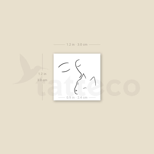 Small Kiss & Purr Temporary Tattoo - Set of 3