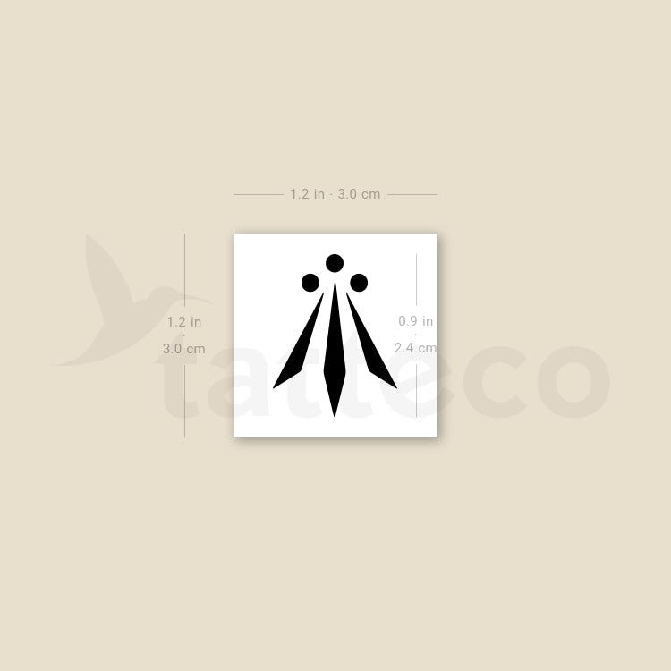 Celtic Awen Symbol Temporary Tattoo - Set of 3