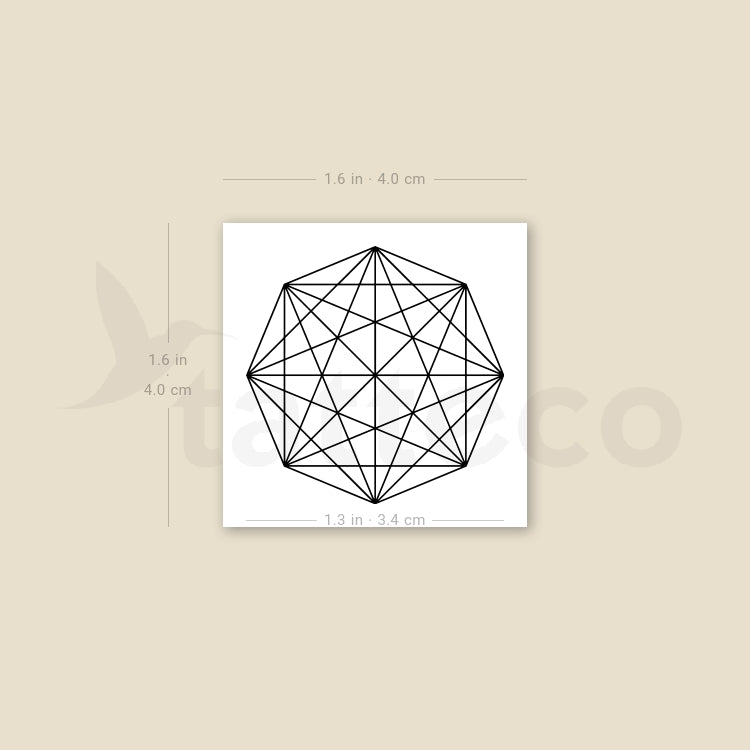 Tatuaje temporal de matriz octagonal (juego de 3)