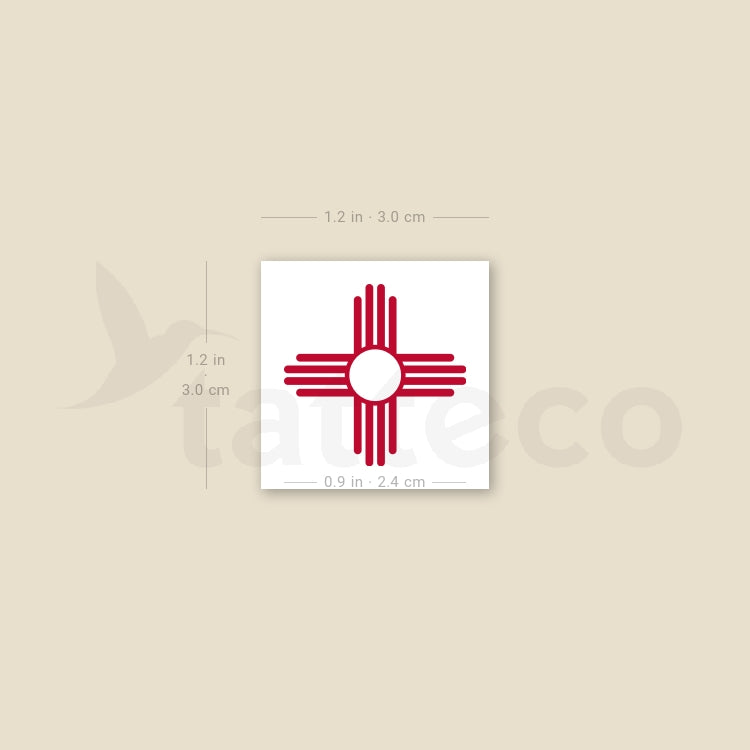 Tatuaje temporal del sol de Nuevo México - Juego de 3