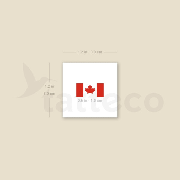 Small Canada Flag Temporary Tattoo - Set of 3