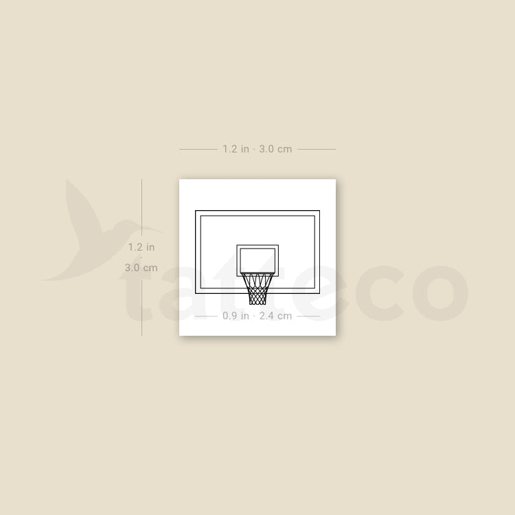 Basketball Backboard Temporary Tattoo - Set of 3