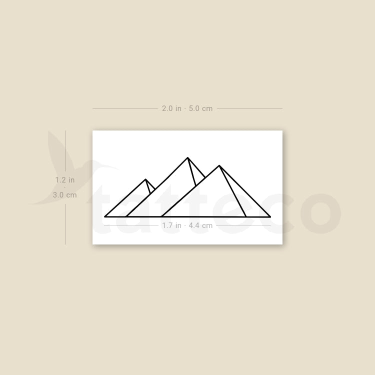 Pyramids Temporary Tattoo - Set of 3