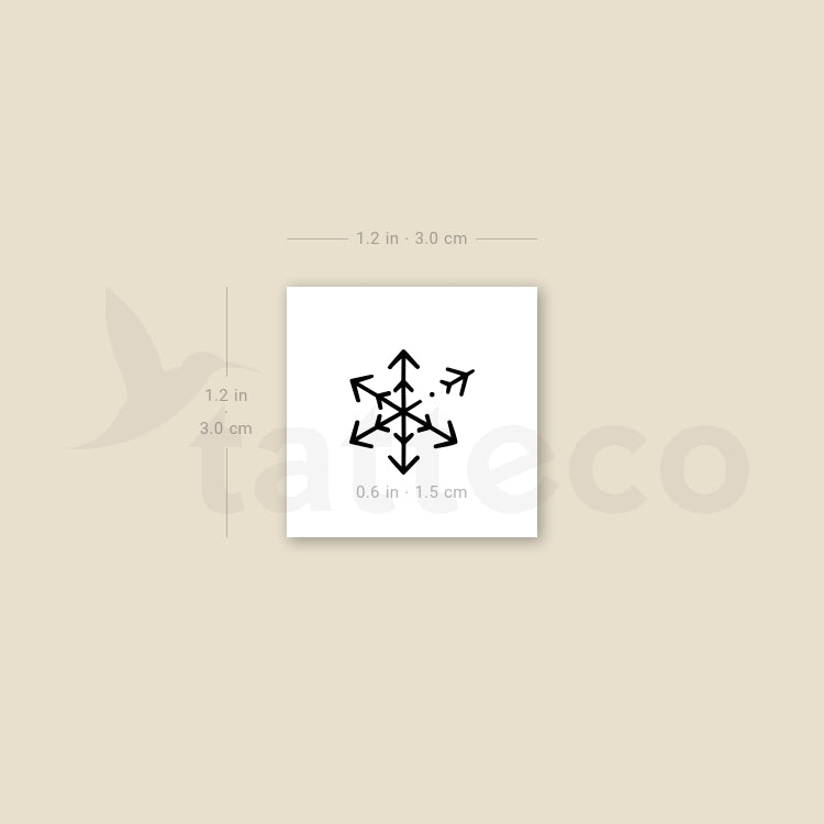 Tatuaje temporal de copo de nieve volador (juego de 3)