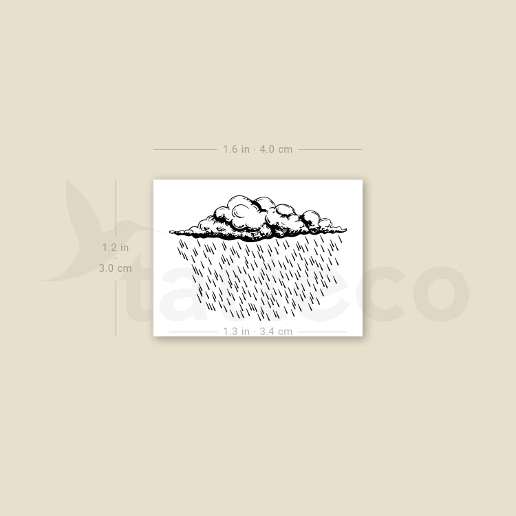 Rain Temporary Tattoo - Set of 3