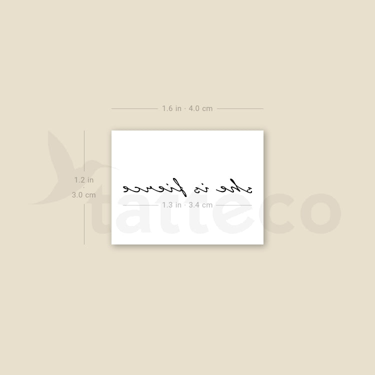 Tatuaje temporal "Ella es feroz" - Juego de 3