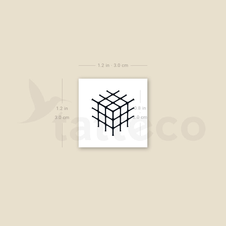 Minimalist Rubik's Cube Temporary Tattoo - Set of 3