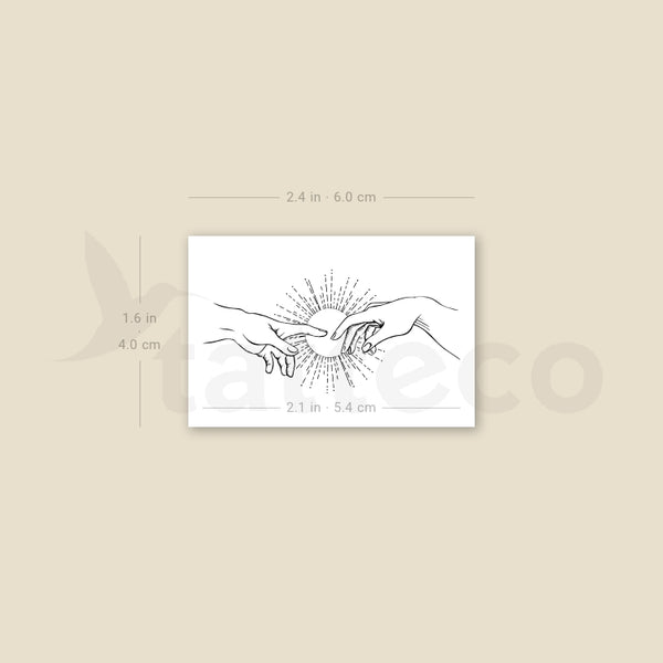 The Creation Hands and Sun Temporary Tattoo - Set of 3