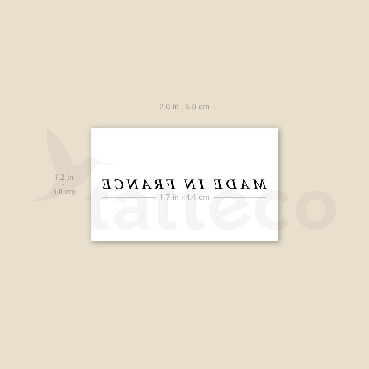 Made In France Temporary Tattoo - Set of 3