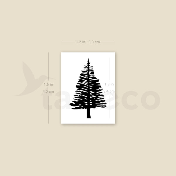 Leafless Pine Tree Temporary Tattoo - Set of 3