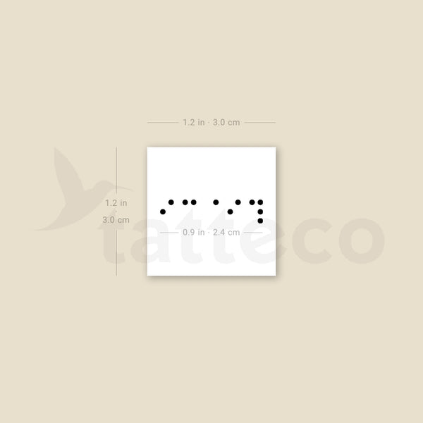 Braille Peace Temporary Tattoo - Set of 3