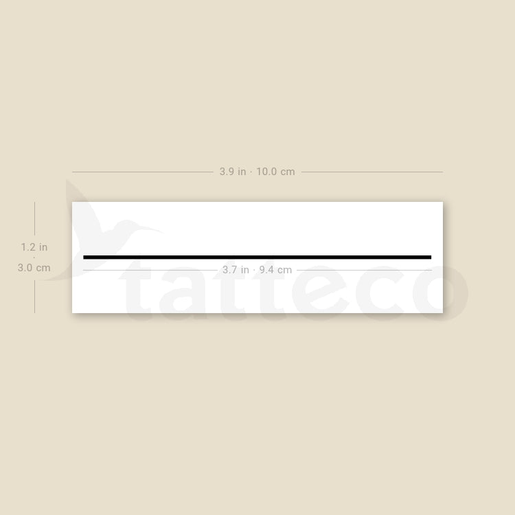 Straight Line Temporary Tattoo - Set of 3