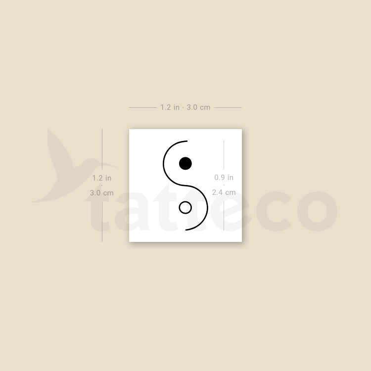Minimalist Yin Yang Temporary Tattoo - Set of 3