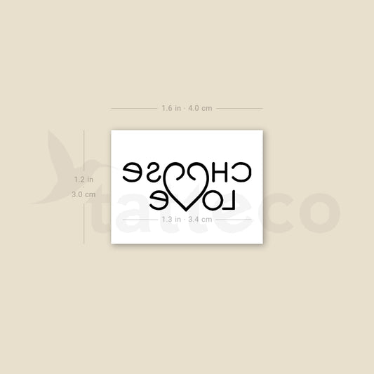 Small Choose Love Temporary Tattoo - Set of 3