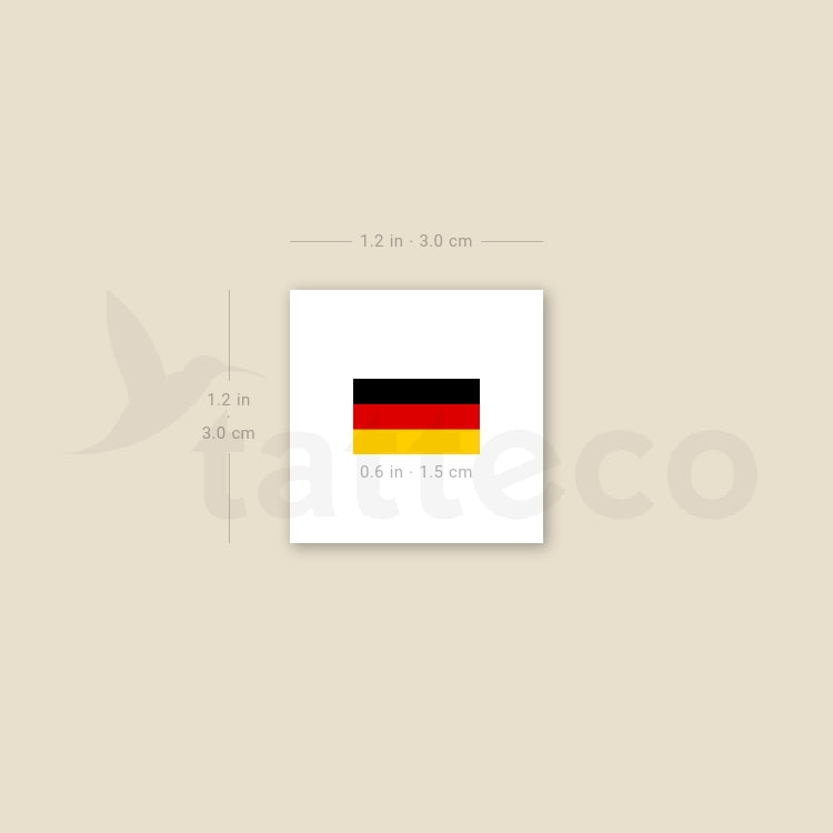 Small Germany Flag Temporary Tattoo - Set of 3