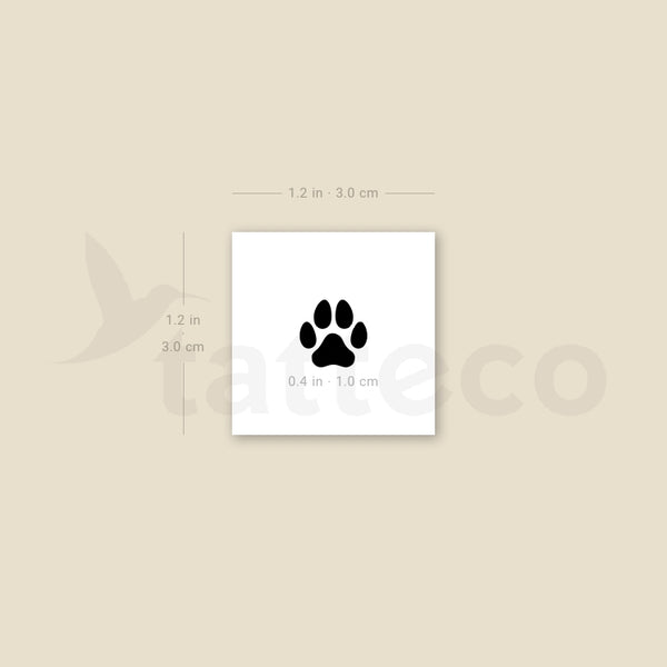 Small Dog Paw Temporary Tattoo - Set of 3