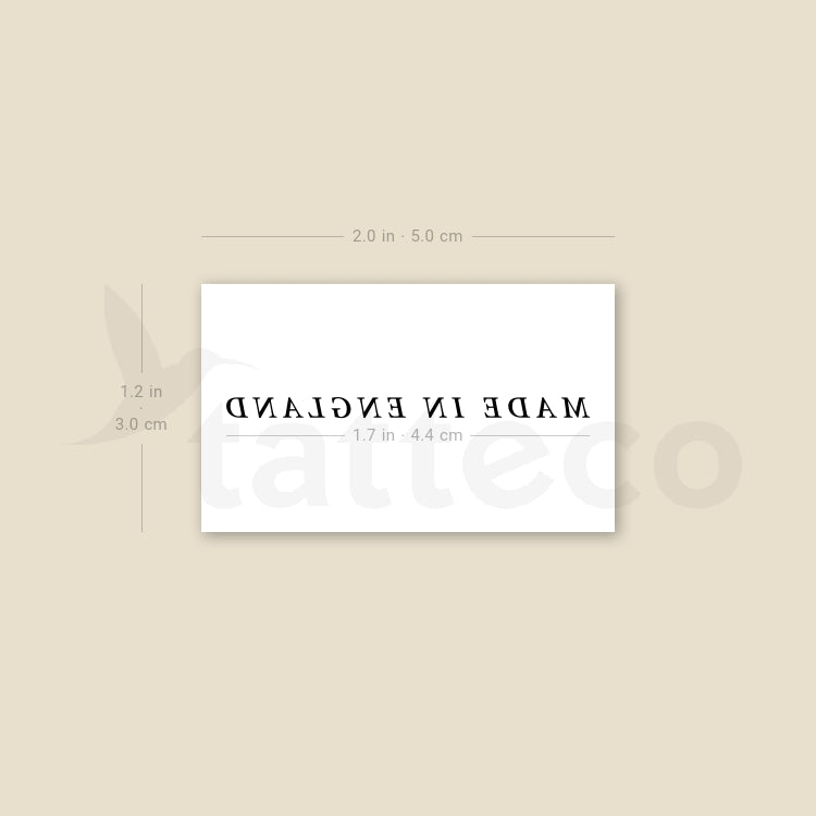 Made In England Temporary Tattoo - Set of 3