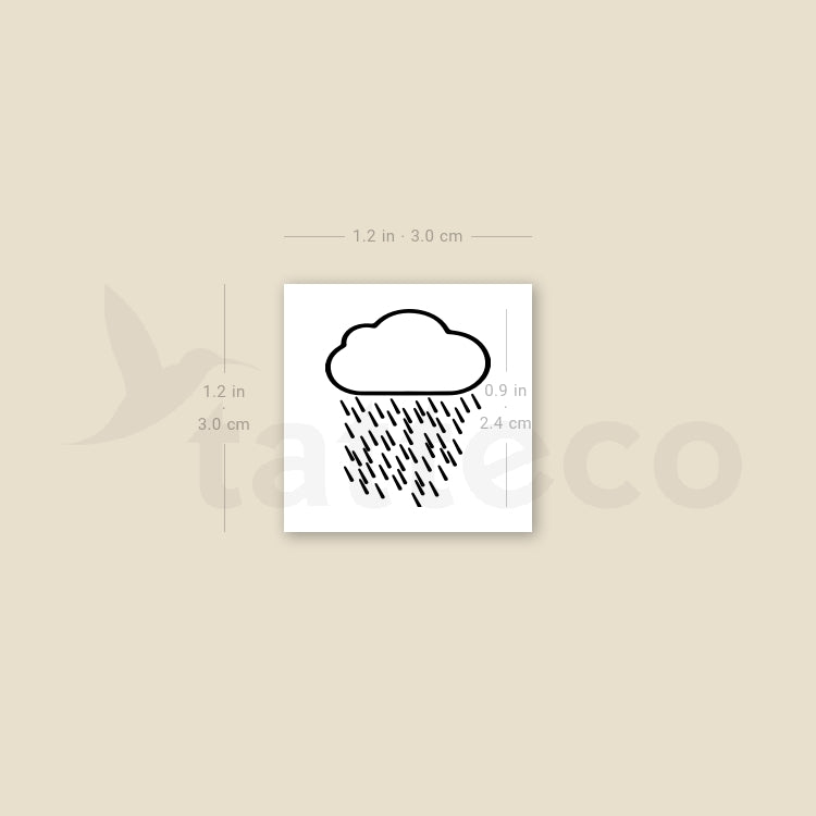 Rain Temporary Tattoo - Set of 3