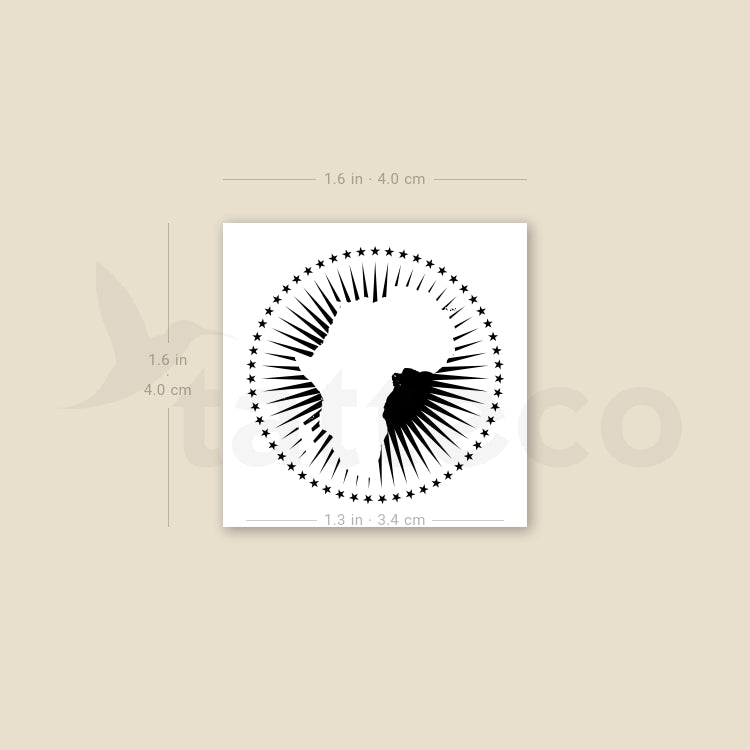 African Union Temporary Tattoo - Set of 3