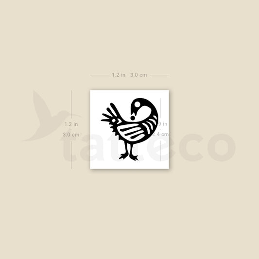 Tatuaje temporal de pájaro Sankofa - Juego de 3