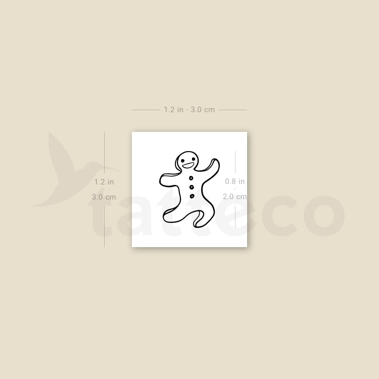Gingerbread Man Temporary Tattoo - Set of 3