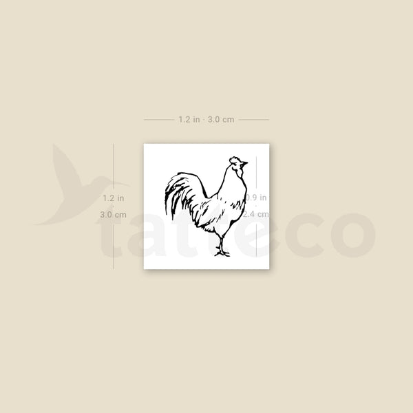 Rooster Temporary Tattoo - Set of 3