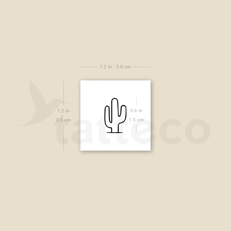 Saguaro Cactus Temporary Tattoo - Set of 3
