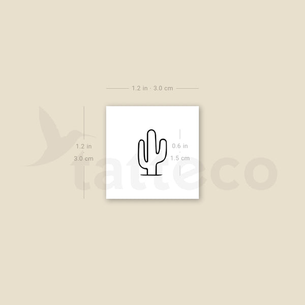 Saguaro Cactus Temporary Tattoo - Set of 3