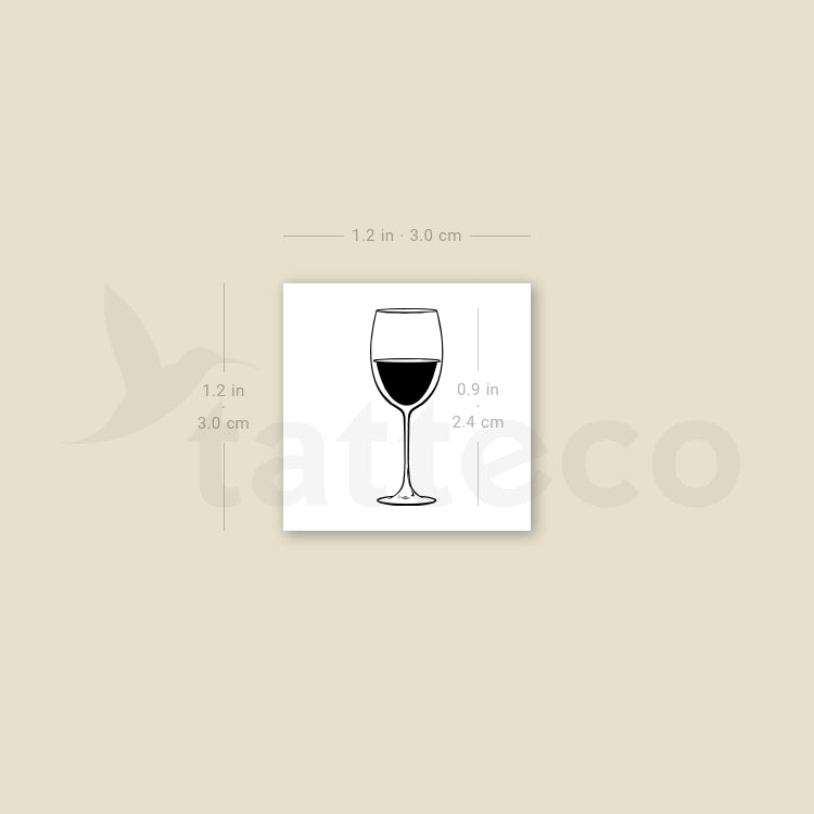 Tatuaje temporal de copa de vino - Juego de 3