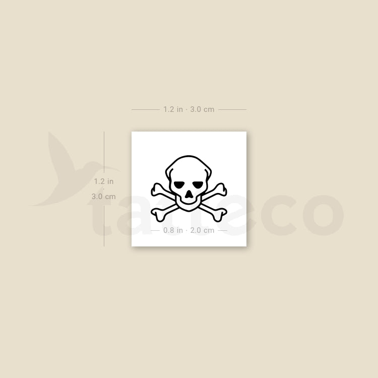 Danger Skull Temporary Tattoo - Set of 3