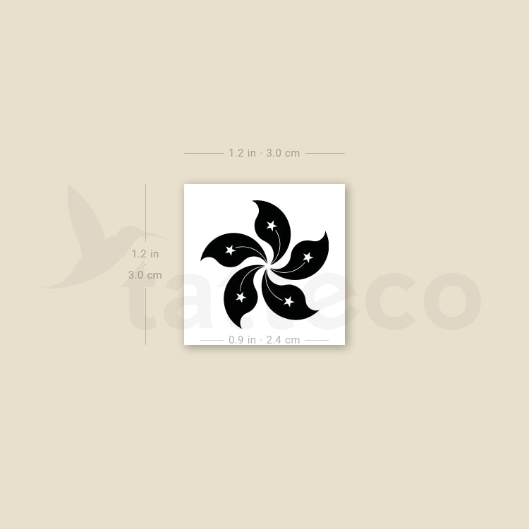 Hong Kong Flower Temporary Tattoo - Set of 3