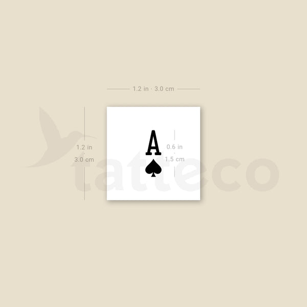 Small Ace Of Spades Temporary Tattoo - Set of 3