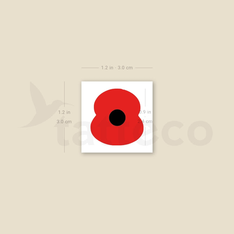 Remembrance Poppy Temporary Tattoo - Set of 3