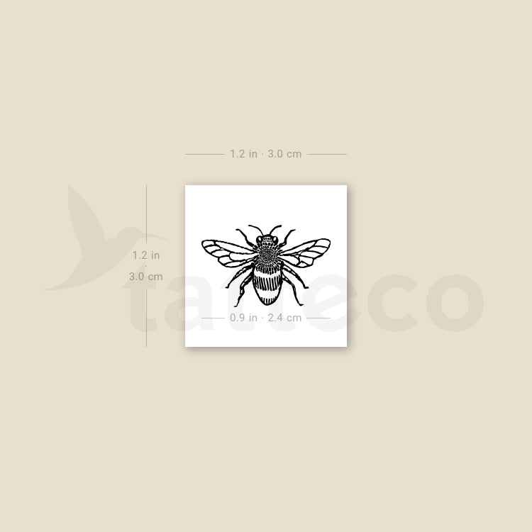 Tatuaje temporal de abeja de miel - Juego de 3